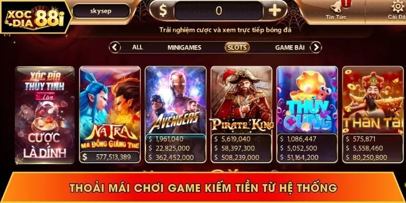 Hội viên thoải mái chọn game khi đnăg ký tài khoản thành công