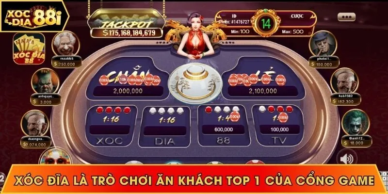 Xóc Đĩa là trò chơi ăn khách top 1 của cổng game